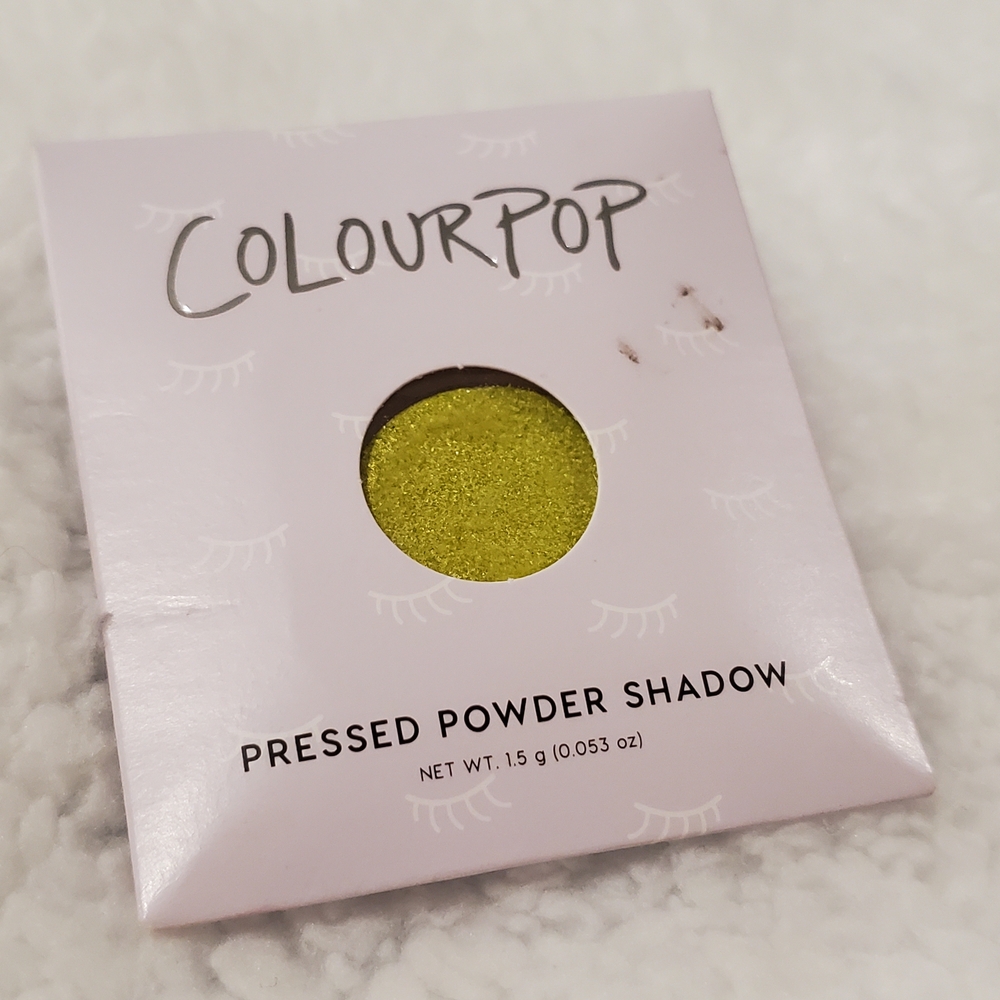 ColourPop BNWOT Pressed Powder Shadow - Mary Jane - Vibrant Yellow Green Shimmer